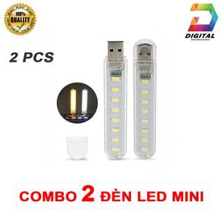 Combo 2 Đèn Led Mini 8 Bóng Siêu Sáng Cổng USB