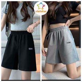 Quần đùi Unisex cạp chun EDM quần short nam nữ thể thao đi chơi chất thun mềm mát - VIETSTAR