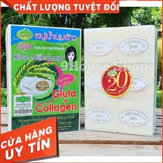 Combo 12 bánh xà bông cám gạo Jam Thái Lan 65g  ⚜️FREESHIP⚜️ Xà Phòng Trắng Da Thái Lan Jam Rice Milk Soap