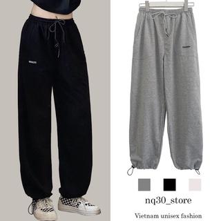 Quần Jogger Nỉ Da Cá Rút Dây Thêu Mosssy Nam Nữ Unisex