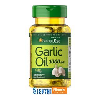 [CHÍNH HÃNG] Dầu tỏi tăng cường miễn dịch, tốt cho tim mạch, giảm cholesterol mỡ máu Puritan's Pride Garlic Oil 1000mg