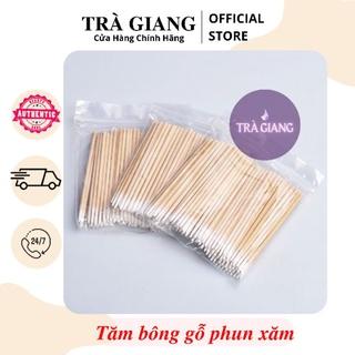 GÓI TĂM BÔNG CÁN GỖ ĐẦU NHỌN PHUN XĂM - CHÀ TÊ, CHÀ MỰC