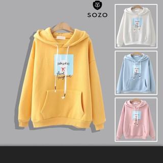 Áo Hoodie Nón Chui Trùm Đầu Nữ Nam Unisex Chất Vải Nỉ Poly Tai Thỏ WAH027NO