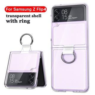 Ốp Điện Thoại Trong Suốt Chống Sốc Kèm Móc Xỏ Ngón Cho Samsung Galaxy Z Flip 4