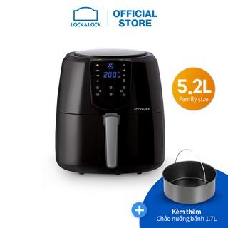 [Mã ELBAU5 giảm 4% đơn 500K] Nồi Chiên Không Dầu Lock&Lock Jumbo Plus Air Fryer 5.2L Màu-đen EJF357BLK