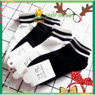 [SET 5đôi] Tất nữ cổ ngắn thể thao kẻ sọc UNISEX hàn quốc cute khử mùi kháng khuẩn FSHOPP5