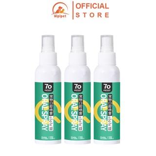 Xịt thơm miệng cho chó Hipipet Oral Spray chiết xuất thực vật hơi thở thơm tho sạch mảng bám răng miệng thú cưng- 120ml