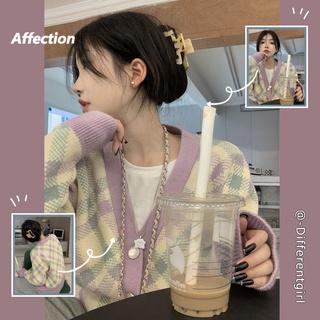 【Differentgirl】Áo khoác cardigan dệt kim tay dài dáng rộng phong cách thời trang cho nữ