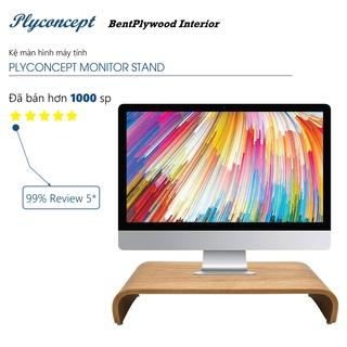 [Mã BMLT35 giảm đến 35K] Kệ để màn hình máy tính Plyconcept Monitor Stand uốn cong - Gỗ Sồi