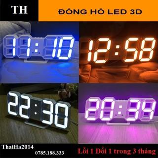 [ 6 Màu Led ] Đồng hồ LED 3D Smart Clock treo tường, để bàn. Đồng hồ kĩ thuật số