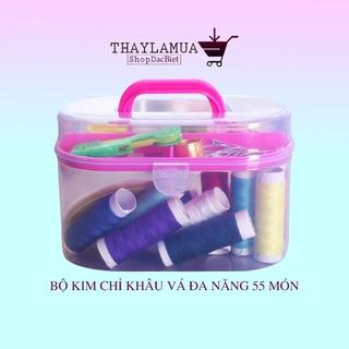 Bộ Kim Chỉ Khâu Vá Đa Năng - Hộp Kim, Chỉ, Kéo, Kim Băng, Thước Dây, Xâu Kim - 45 Món Cực Đa Năng CÓ KÉO CẮT CHỈ