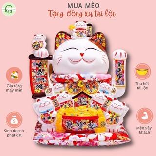 Mèo Thần Tài Mèo May Mắn Mèo Tài Lộc vẫy tay Nhật Bản Maneki Nekko băng gốm sứ cao cấp nhiều mẫu mới