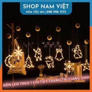 Dây Đèn Led Treo Hình Bông Tuyết, Chuông, Trăng Sao Trang Trí Giáng Sinh Noel