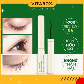 Dưỡng mi và lông mày VITABOX giúp mi dài dày tự nhiên, từ dầu dừa, thầu dầu castor hữu cơ an toàn, đầu mascara cong