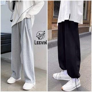 Quần Ống Rộng Rút Gấu Lưng Cao Nữ Jogger DORA Ulzzang - Kiểu quần jogger nữ cạp cao Unisex - Leevin Store