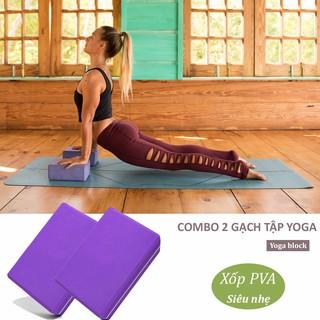 COMBO 2 viên gạch/gối tập yoga xốp PVA siêu nhẹ