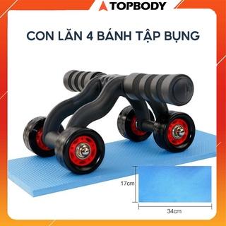 Con lăn 4 bánh tập cơ bụng cao cấp, tiện lợi khi tập ở nhà, văn phòng TOPBODY-4BANH01