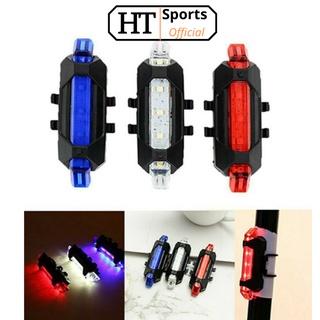 Đèn Led gắn đuôi xe đạp HT Sports, Đèn hậu báo hiệu sau xe nhiều chế độ sáng xạc USB tiện dụng