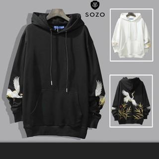 Áo Hoodie Nón Chui Trùm Đầu Nữ Nam Unisex Chất Vải Nỉ Poly Nam Nữ, Cò Trắng WAH066NO