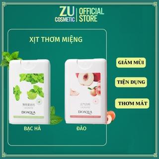 xịt thơm miệng đào, bac hà