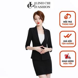 Áo Vest công sở tay lỡ cao cấp LINH CHI dáng ngắn form đẹp sang trọng ĐTL16  Được đổi trả thoải mái