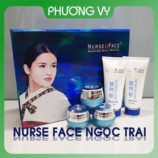 Bộ mỹ phẩm Nurse face ngọc trai xanh, mỹ phẩm giúp trắng da, làm mờ nám, tàn nhang (5in1)