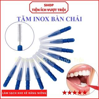 Tăm răng Inox, bàn chải khe kẽ răng túi 10 cái, vệ sinh, làm sạch kẽ răng, tốt cho người niềng răng, chỉnh nha