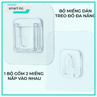 Móc Dán Tường Chữ U Trong Suốt Chịu Lực 2 Móc Treo Đồ Siêu Dính Chắc Đa Năng