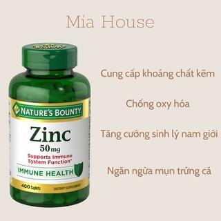 Viên uống bổ sung Kẽm Nature's Bounty Zinc 50mg (400v/hũ)