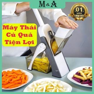 Máy Thái Rau Củ Quả Tiện với 4 lưỡi dao đơn, đa năng, sắc bén, tiện lợi - Vệ Sinh Tiêu Chuẩn An Toàn - Bảo Hành 12 Tháng