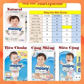 Bỉm /Tã dán/quần Moony Cộng miếng/ Natural / tiêu chuẩn/ Hè nội địa/ nk Nhật đủ size Nb96/S90/M68/ L54/ L44/ Xl44