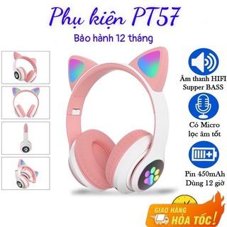 Tai Nghe Mèo Bluetooth Chụp Tai ,Headphone Stn-28 Dễ Thương Có Mic,Âm Bass Mạnh Mẽ Dung Lượng Pin Trâu[Bảo Hành 12tháng