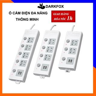 Ổ cắm điện đa năng thông minh 2 cổng USB 5v sạc nhanh, ổ chịu tải 2500W, tiết kiệm 30 kilowatt giờ dây nối 2,5m OCD01