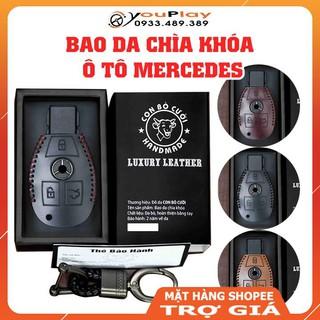 [DA BÒ THẬT] Bao da Chìa khoá Ô tô Mercedes C200, C250, E200, E250, S500... Bọc chìa khoá ô tô Mercedes