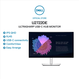 [Mã ELMALL61 giảm 6% đơn 300K] Màn Hình Dell UltraSharp U2722DE 27" QHD LED IPS 60Hz 5ms HDMI DP RJ45 USB Type-C