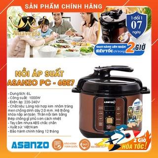 Nồi áp suất điện tử nắp rời, lòng nồi tráng men cao cấp Asanzo PC-65E7 (6 lít) - Hàng Chính Hãng