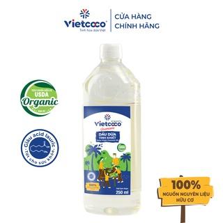 Dầu dừa nguyên chất hữu cơ ép lạnh Vietcoco chai 250ml Date: 2024