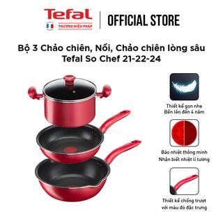 [LIFEMC11BPC -8% đơn 350K] Combo Tefal So Chef Chảo chiên 21cm & Nồi 22cm & Chảo chiên sâu lòng 24cm