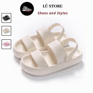 Dép nữ, nam Sandal bánh mì đế cao 2 màu đen trắng size kép 36-43 [Lù Store] SD02