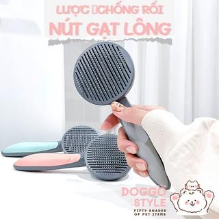 Lược Chải Lông Cho Chó Mèo Có Nút Bấm Gạt Lông DOGGOSTYLE Tay Cầm Cao Su Giúp Mượt Lông Chống Rối Cho Thú Cưng