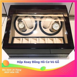 Hộp Lắc Đồng Hồ Cơ Vỏ Gỗ - 4 Xoay + 6 Cố Định [BH 2 NĂM]