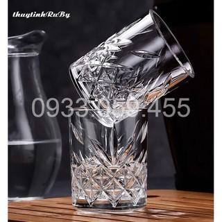 Bộ 6 Ly cốc thủy tinh cao cấp uống nước, cốc uống bia whisky glass thủy tinh pha lê