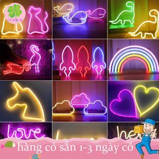 Đèn LED NEON Treo Tường , Đèn Ngủ Trang Trí Dùng Pin Và USB Nhiều Kiểu Dáng Màu Sắc Trang Trí Phòng Ngủ Siêu Đẹp