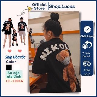 Áo Thun nam nữ unisex đồng phục áo cặp gia đình và cho bé gấu teddy nikolas - shop.lucas