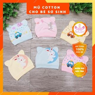 Mũ/Nón sơ sinh chất liệu cotton, Nón giữ ấm đầu cho bé sơ sinh