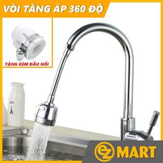 Đầu nối vòi nước tăng áp xoay 720 độ lắp vòi nước chậu rửa bát chén  với 2 chế độ nước chảy - Tặng Kèm Đầu Nối EZMART