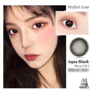 Lens Mắt , Kính Áp Tròng AQUA BLACK Có Độ Cận và Không Độ , DIA 14.2 , Dành Cho Mắt Nhạy Cảm Giá Sale