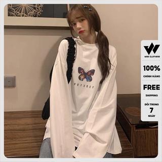 Áo thun tay dài WIIS phông unisex form rộng POXFFF sweater oversize nam nữ ulzzang