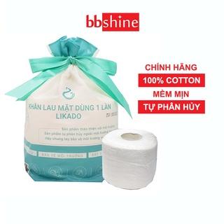 Khăn lau mặt dùng 1 lần, Khăn mặt khô Likado chính hãng mềm mịn an toàn cho bé (cuộn 50 tờ) BBShine – KH009