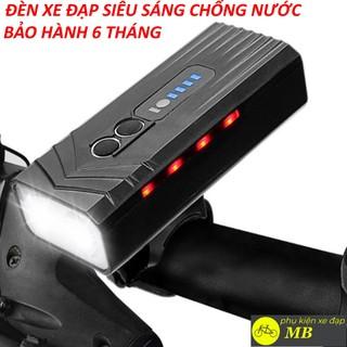 đèn xe đạp siêu sáng chống nước pin trâu 2 led có cảm biến tự động sáng khi đi đêm pin sạc usb,tích hợp sạc dự phòng 05